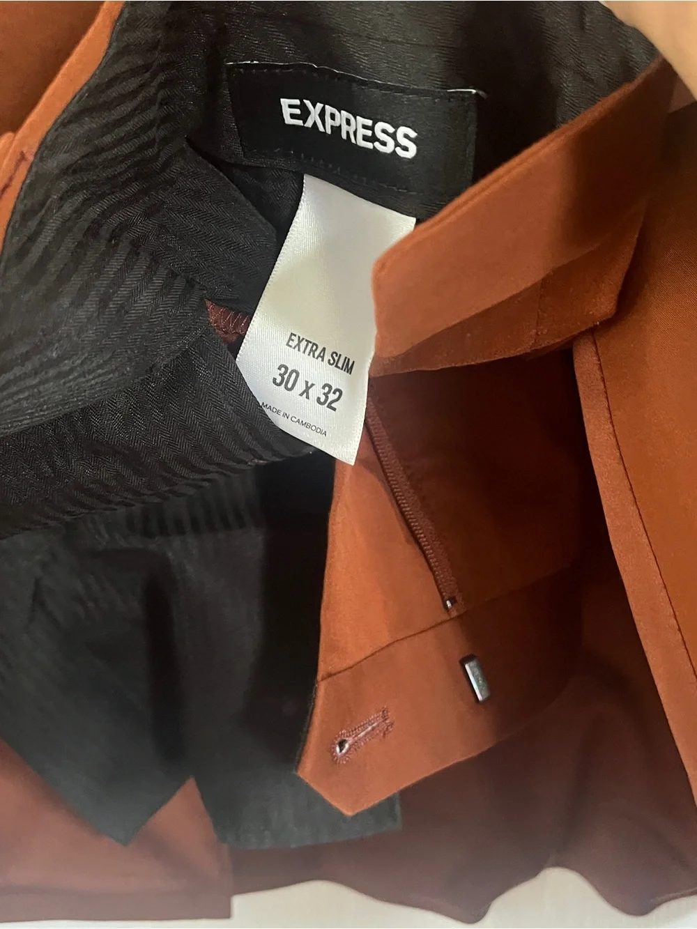Express Men's Rust Orange Blazer - Two-Button Notch Lapel